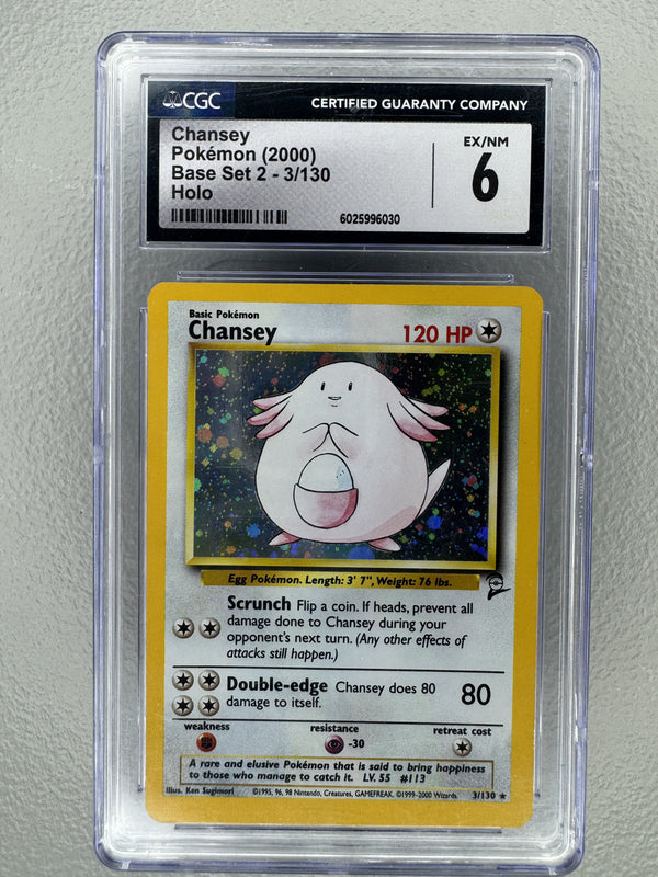 Chansey (Cosmos Holofoil) - CGC 6 EX-NM [Base Set 2 #3/130]