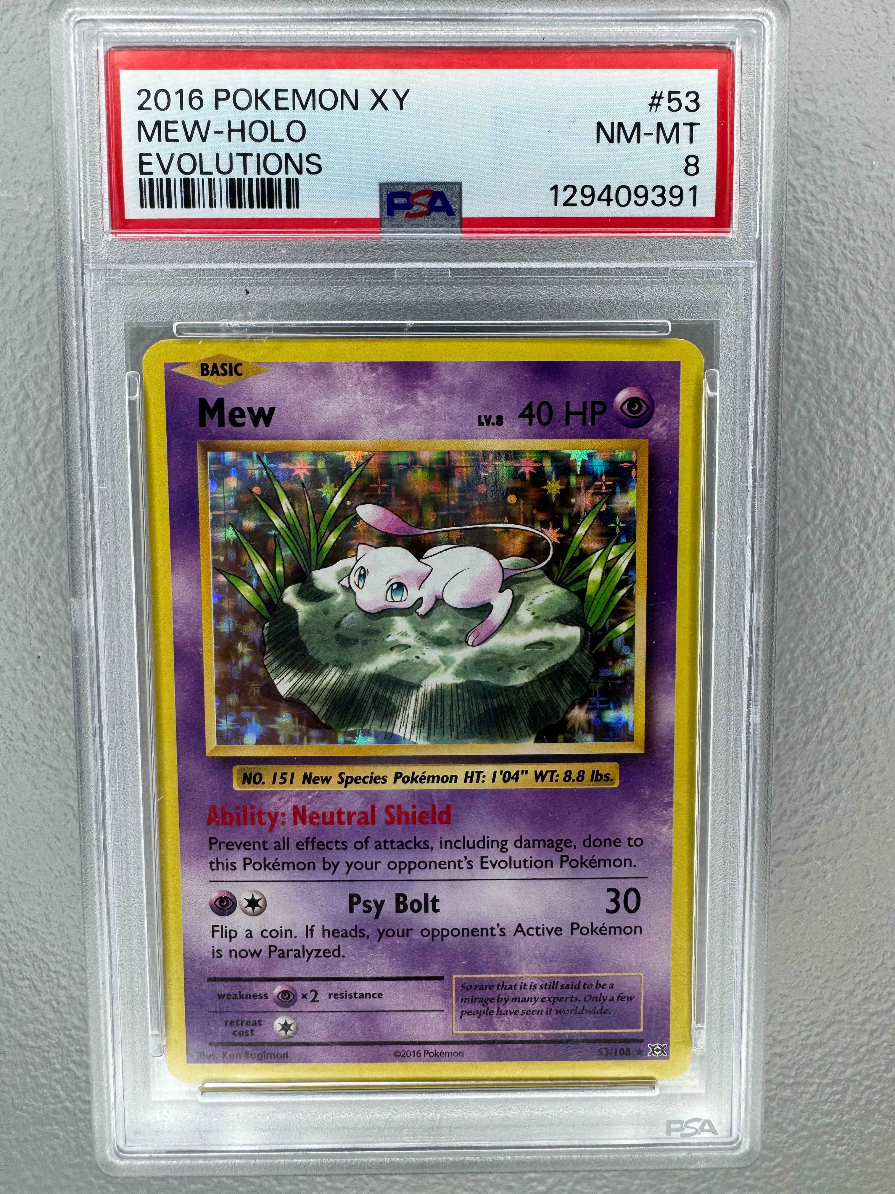 Mew (Holofoil) - PSA 8 [XY Evolutions #53/108]
